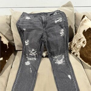 American Eagle Outfitters Distressed Black Women's Boyfriend Jeans